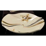 Lorenzon Kerámia dísztál - krémszínű, arany, platina