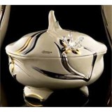 Lorenzon Kerámia ékszerdoboz - krémszínű, arany, platina