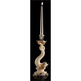 Lorenzon Kerámia gyertyatartó hallal - krémszínű, arany, platina