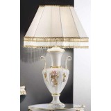 Lorenzon Kerámia lámpa rózsákkal - fehér, arany