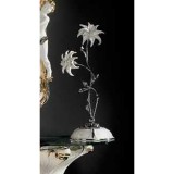 Lorenzon Kerámia lumetto 2 virággal - fehér, platina