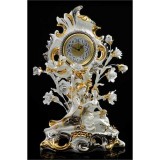 Lorenzon Kerámia óra rózsákkal - fehér, arany, platina