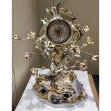 Lorenzon Kerámia óra rózsákkal - krémszínű, arany, platina