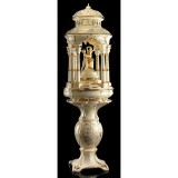 Lorenzon Kerámia pavilon (torony): Pantheon, elfordítható/mozdítható, talapzattal, beépített világítással - krémszínű, arany