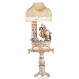 Lorenzon Kerámia szoborcsoport: paripával, toronnyal, füstüveggel - arany