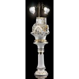 Lorenzon Kerámia szökőkút: a velencei Rialto híddal, talapzattal, beépített világítással - fehér, arany, platina