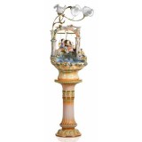 Lorenzon Kerámia szökőkút: hintázó szerelmespárral, talapzattal, beépített világítással - arany