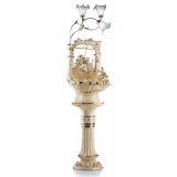 Lorenzon Kerámia szökőkút: hintázó szerelmespárral, talapzattal, beépített világítással - krémszínű, arany, platina