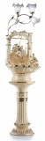 Lorenzon Kerámia szökőkút: hintázó szerelmespárral, talapzattal, beépített világítással - krémszínű, arany, platina