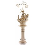 Lorenzon Kerámia szökőkút: malommal, talapzattal, beépített világítással - krémszínű, arany, platina