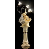 Lorenzon Kerámia szökőkút: páva, talapzattal, beépített világítással - krémszínű, arany, platina