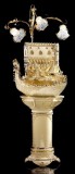 Lorenzon Kerámia szökőkút: Velence, elfordítható/mozdítható, talapzattal, beépített világítással - krémszínű, arany, platina