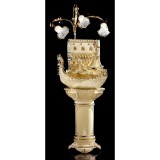Lorenzon Kerámia szökőkút: Velence, elfordítható/mozdítható, talapzattal, beépített világítással - krémszínű, arany, platina
