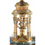 Lorenzon Kerámia szökőkút: virágokkal, talapzattal - arany