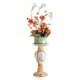 Lorenzon Kerámia szökőkút: virágokkal, talapzattal, beépített világítással