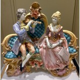 Lorenzon Kerámia ülő szerelmespár - arany