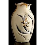 Lorenzon Kerámia váza - krémszínű, arany, platina