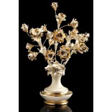 Lorenzon Kerámia váza rózsákkal - krémszínű, arany