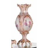 Lorenzon Kerámia váza - világoskék, lazacszín, arany