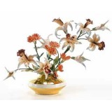 Lorenzon Kerámia virágkosár csillogó orchideákkal - arany