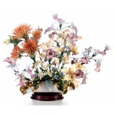 Lorenzon Kerámia virágkosár orchideákkal és dáliákkal - arany