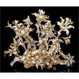 Lorenzon Kerámia virágkosár orchideákkal - krémszínű, arany