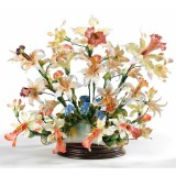 Lorenzon Kerámia virágkosár színes orchideákkal
