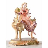 Lorenzon Kerámia zongorán ülő hölgyalak - arany