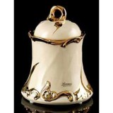 Lorenzon Kerek kerámia ékszerdoboz - krémszínű, arany