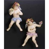 Lorenzon Kisméretű falra akasztható kerámia angyalka - festett porcelán