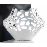 Lorenzon Kisméretű kerámia lámpa, beépített világítással, üveggel - fehér, platina