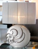 Lorenzon Kisméretű kerámia lámpa, eredeti Swarovski kristályokkal - fehér, platina
