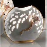 Lorenzon Kisméretű kerámia lámpa rózsákkal - porcelánfehér, arany