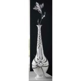 Lorenzon Kisméretű kerámia váza, eredeti Swarovski kristályokkal - fehér, platina