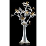 Lorenzon Magas kerámia váza orchideákkal - fehér, arany