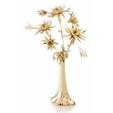 Lorenzon Magas kerámia váza virágokkal - krémszínű, arany
