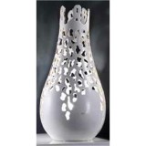 Lorenzon Nagyméretű kerámia lámpa, beépített világítással, üveggel - fehér, arany