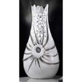 Lorenzon Nagyméretű kerámia lámpa, eredeti Swarovski kristályokkal, beépített világítással, üveg nélkül - fehér, platina