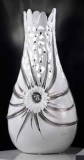 Lorenzon Nagyméretű kerámia lámpa, eredeti Swarovski kristályokkal, beépített világítással, üveg nélkül - fehér, platina