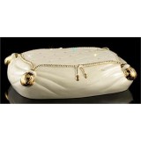 Lorenzon Nagyméretű kerámia párna, eredeti Swarovski kristályokkal - krémszínű, arany