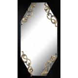 Lorenzon Nyolcszögletű kerámia tükör 4 díszítéssel - fehér, arany, platina