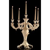 Lorenzon Ötágú kerámia gyertyatartó - krémszínű, arany, platina