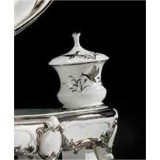 Lorenzon Ovális kerámia ékszerdoboz - fehér, platina