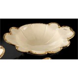 Lorenzon Ovális kerámia gyümölcstartó - krémszínű, arany