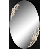 Lorenzon Ovális kerámia tükör 2 díszítéssel - fehér, arany