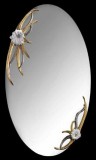 Lorenzon Ovális kerámia tükör 2 díszítéssel - fehér, arany, platina
