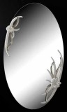 Lorenzon Ovális kerámia tükör 2 díszítéssel - fehér, platina