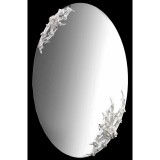 Lorenzon Ovális kerámia tükör 2 díszítéssel - fehér, platina