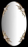 Lorenzon Ovális kerámia tükör 4 díszítéssel - fehér, arany, platina