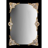 Lorenzon Szögletes kerámia tükör 6 díszítéssel - fehér, arany